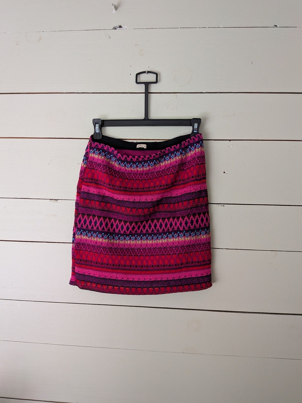 Hollister Pink & Magenta Patterned Knit Mini Skirt